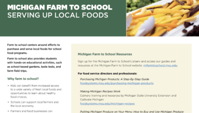 Michigan State University: Michigan Farm to School Serving Up Local