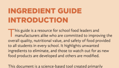 Quick Reference – Ingredient Guide for Better School Food Purchasing