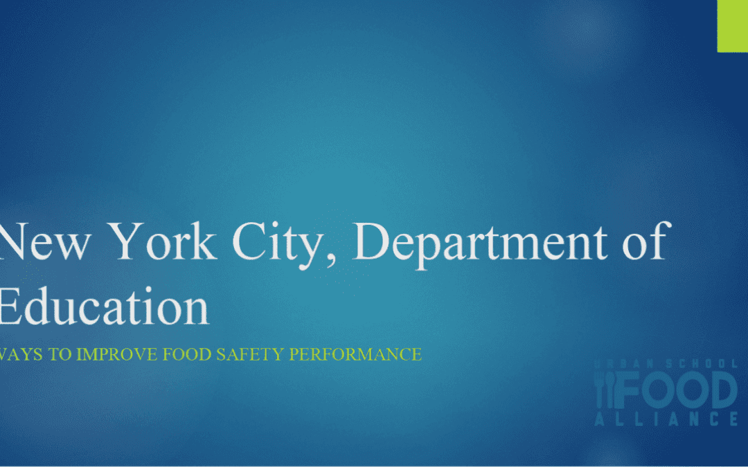 Food Safety Performance Improvement – Fall 2020