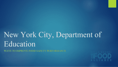 Food Safety Performance Improvement – Fall 2020